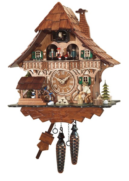 Horloge coucou musical b&ucirc;cheron 34 cm