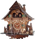 Horloge coucou m&eacute;canique musical 8 jours b&ucirc;cheron et danseurs_zoom