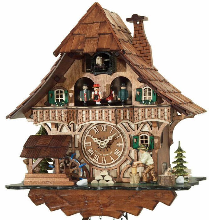 Horloge coucou musical bûcheron 34 cm_zoom