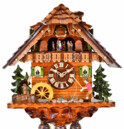 Horloge coucou chalet musical 8 jours p&ecirc;cheur 42 cm