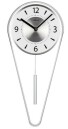 Horloge murale &agrave; balancier originale en m&eacute;tal argent&eacute;