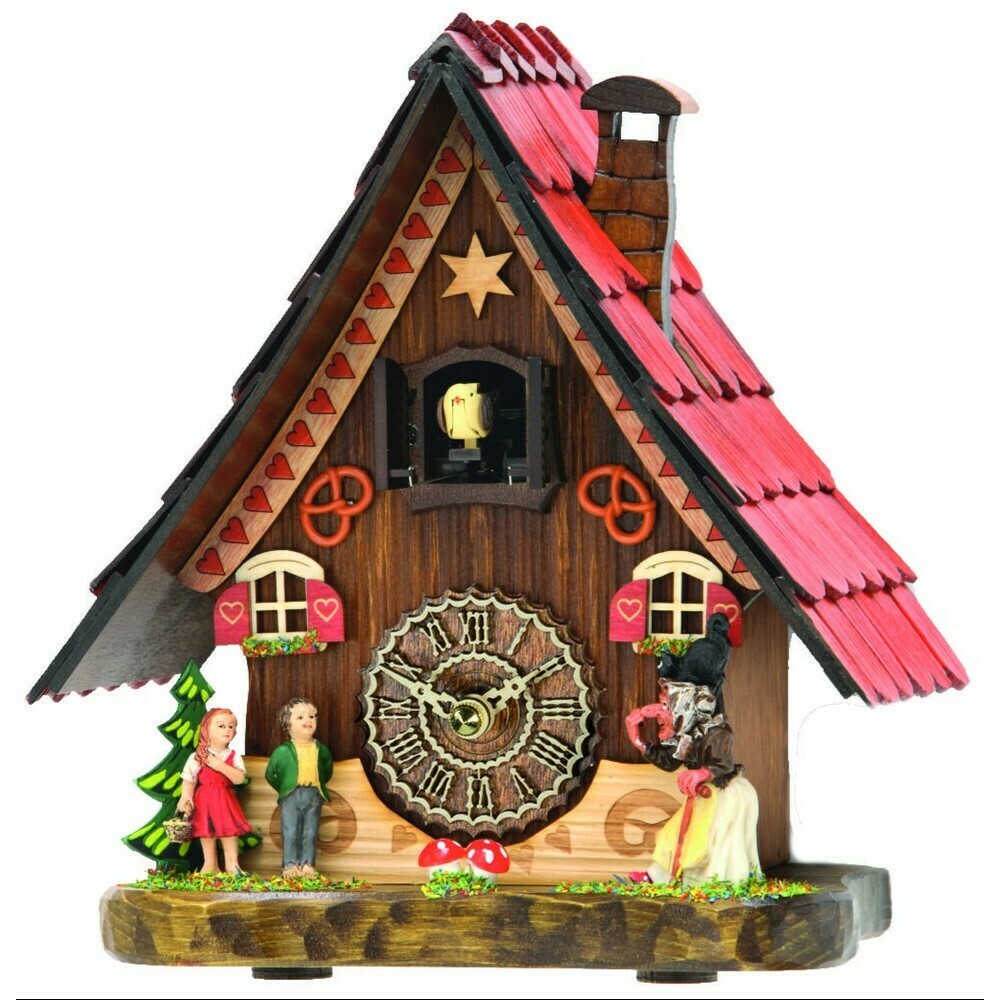 Coucou musical &agrave; poser en bois chalet sorci&egrave;re 22 cm