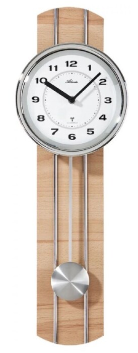 Horloge murale moderne radio-pilot&eacute;e et silencieuse &agrave; balancier