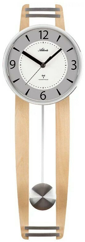 Horloge murale &agrave; balancier grise en bois