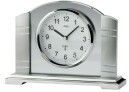 Pendule &agrave; poser radio-pilot&eacute;e argent&eacute;e en verre