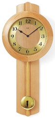 Horloge murale à balancier radio-pilotée en bois d'Aulne
