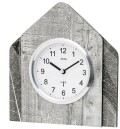 Pendulette &agrave; poser en bois gris et feuilles radio pilot&eacute;e
