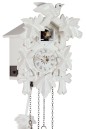 Horloge coucou &agrave; pile en bois blanc 22 ou 35 cm zoom