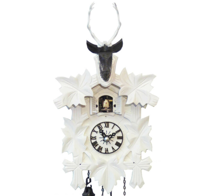 Coucou moderne noir et blanc &agrave; piles