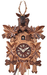 Horloge coucou mécanique 1 jour traditionnel tête de cerf_zoom