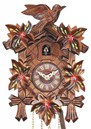 Horloge coucou &agrave; piles &agrave; m&eacute;lodie fleurs rouges gros plan