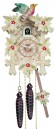 Horloge coucou m&eacute;canique traditionnel 1 jour en bois blanc