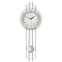 Pendule murale &agrave; balancier radio pilot&eacute;e en aluminium