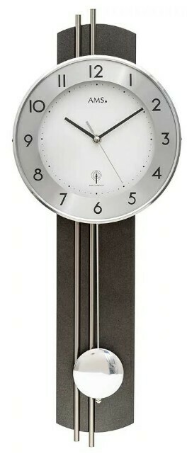 Horloge murale &agrave; balancier couleur anthracite