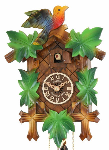 Horloge coucou m&eacute;canique traditionnel verdoyant 1 jour 22, 28 ou 35 cm_zoom