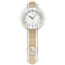 Pendule murale &agrave; balancier radio-pilot&eacute;e moderne en bois de Sonoma