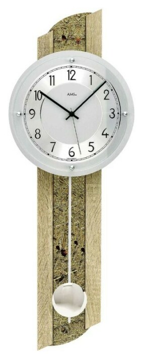 Horloge murale à balancier en bois effet naturel