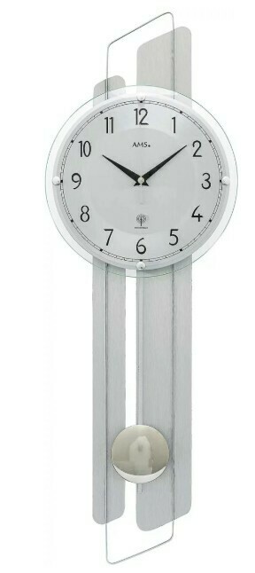 Horloge murale à balancier en bois gris moderne