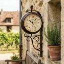 Pendule murale d&rsquo;ext&eacute;rieur double face heure et temp&eacute;rature_lifestyle