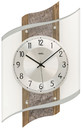 Horloge murale moderne radio-pilot&eacute;e en verre, aluminium et bois de noyer
