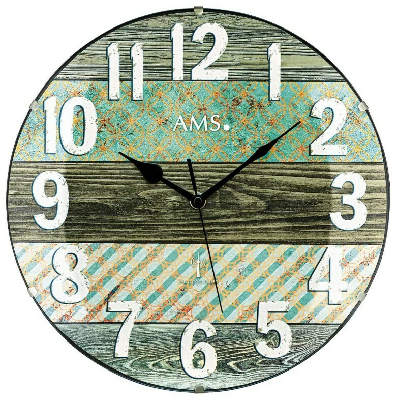 Horloge murale verte verre bomb&eacute;