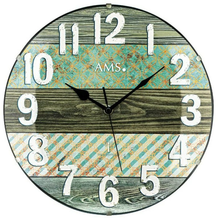 Horloge murale verte verre bombé