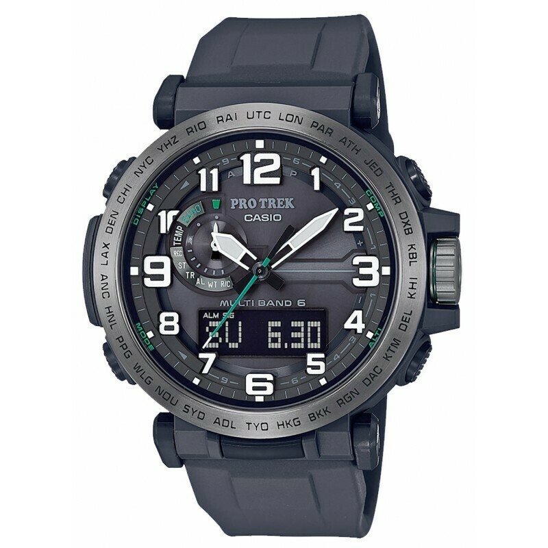 Montre Casio radio-pilot&eacute;e pour grands voyageurs_bracelet silicone