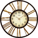 Horloge murale ronde m&eacute;tal d&eacute;co chiffres romains