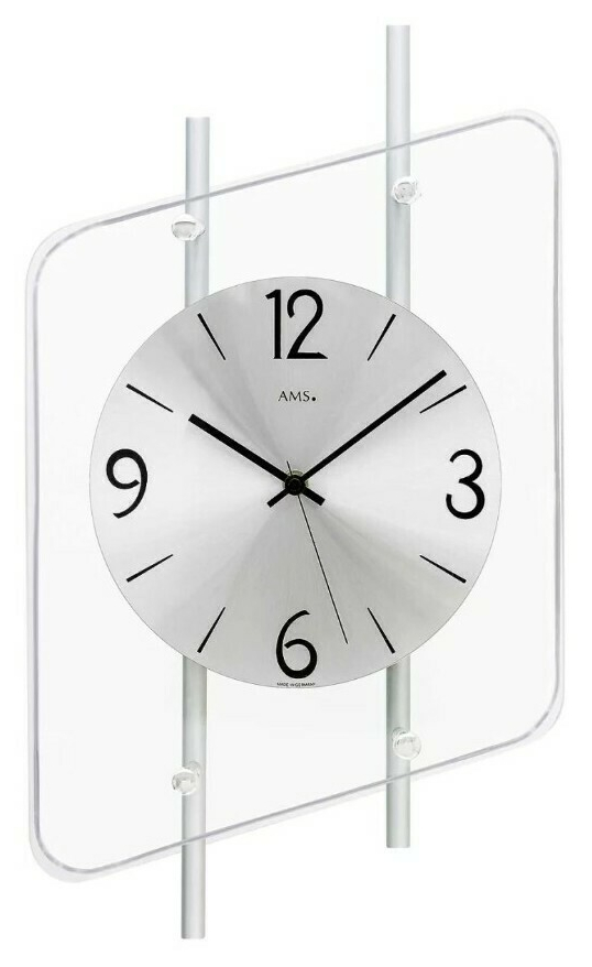 Horloge murale en verre et aluminium radio-pilot&eacute;e