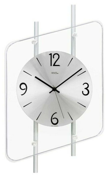 Horloge murale en verre et aluminium radio-pilotée