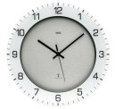 Pendule murale design radio pilot&eacute;e moderne gris clair