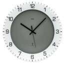 Pendule murale design radio pilot&eacute;e moderne gris fonc&eacute;