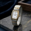 Montre &agrave; quartz rectangulaire bicolore pour dame_details