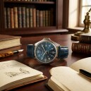 Montre &agrave; quartz ronde pour homme cadran bleu bracelet bleu_lifestyle