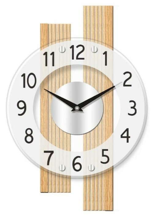 Horloge murale moderne en bois et verre