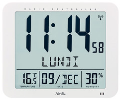 horloge digitale à calendrier blanche
