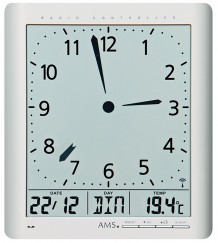 Horloge murale digitale radio-pilotée à aiguilles