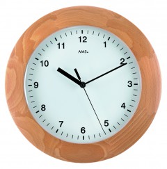 Horloge murale ronde entourage bois hêtre