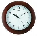 Horloge murale ronde entourage bois noyer