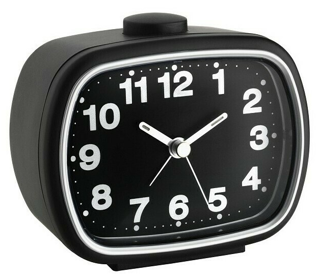 R&eacute;veil noir rectangulaire avec r&eacute;p&eacute;tition