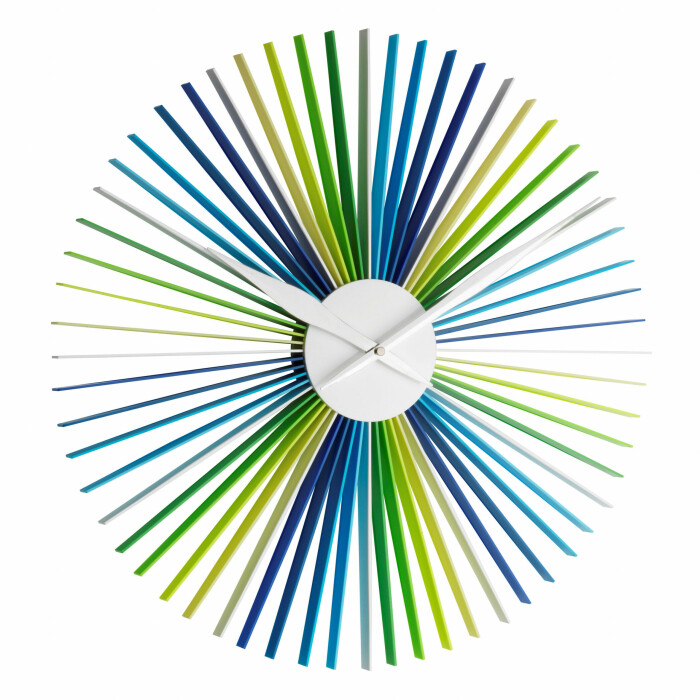 Horloge murale moderne bleue et verte Ø 50 cm