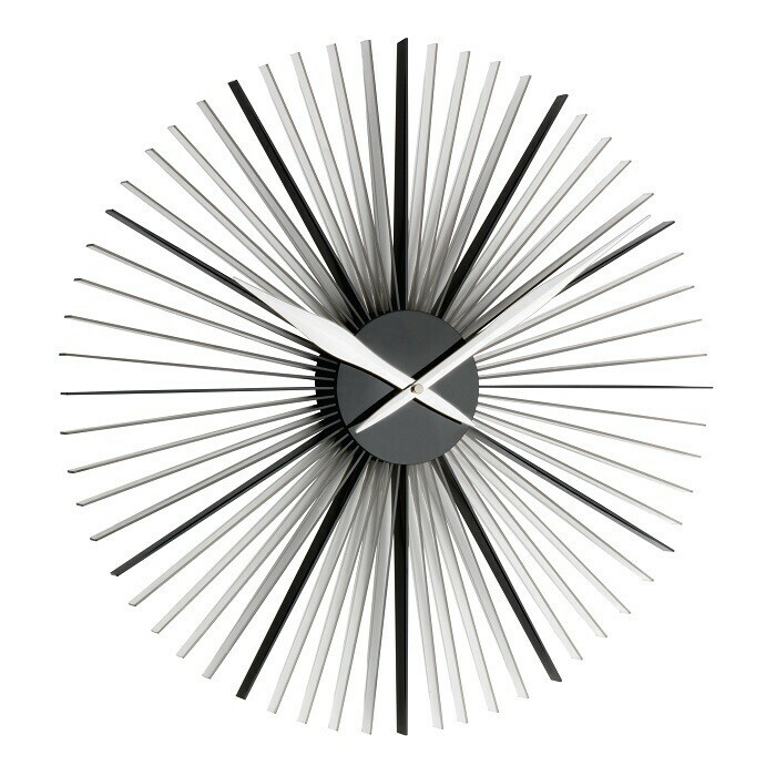 Horloge murale moderne noire et grise