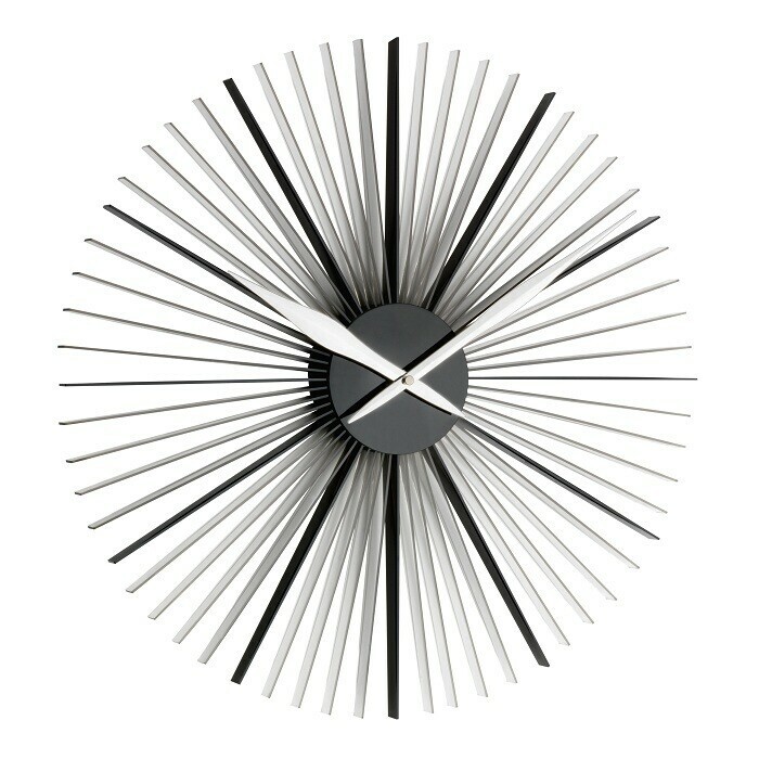 Horloge murale moderne noire et grise