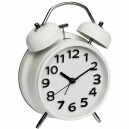 R&eacute;veil retro blanc silencieux &agrave; cloches