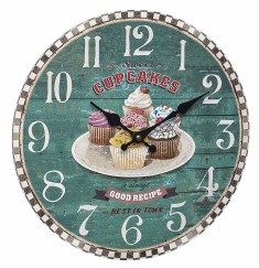 Pendule murale de cuisine ronde "Cupcakes"