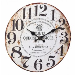 Pendule murale de cuisine vintage "effet rouillé"