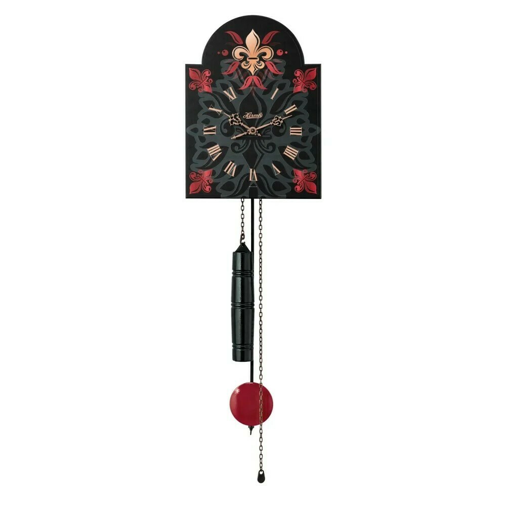 Horloge en bois m&eacute;canique moderne 1 poids Hermle noir