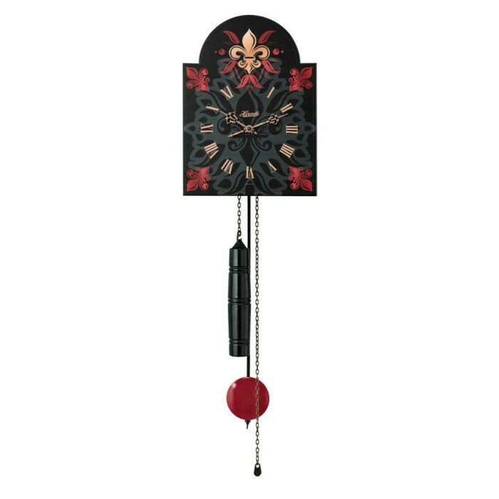 Horloge en bois mécanique moderne 1 poids Hermle noir