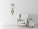 Horloge en bois m&eacute;canique moderne Hermle blanche en situation