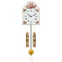 Horloge en bois m&eacute;canique moderne Hermle blanche